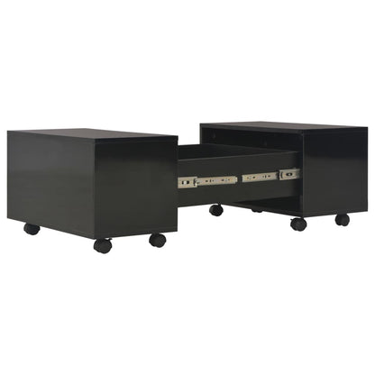 Salontafel Spaanplaat Hoogglans 60 x 60 x 35 cm Zwart