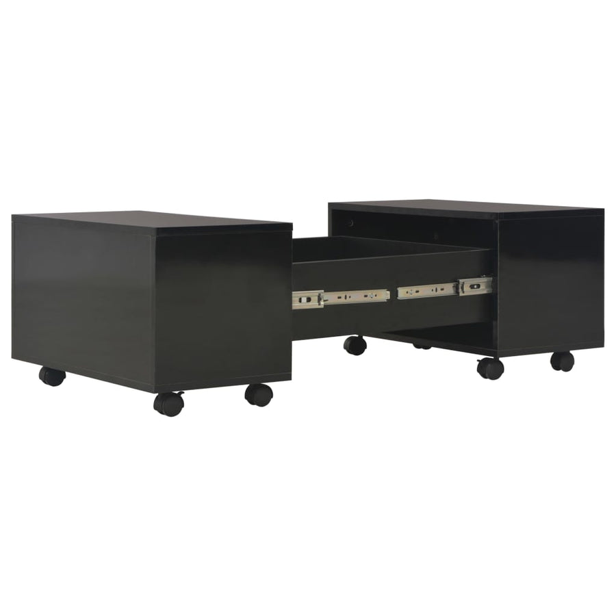 Salontafel Spaanplaat Hoogglans 60 x 60 x 35 cm Zwart