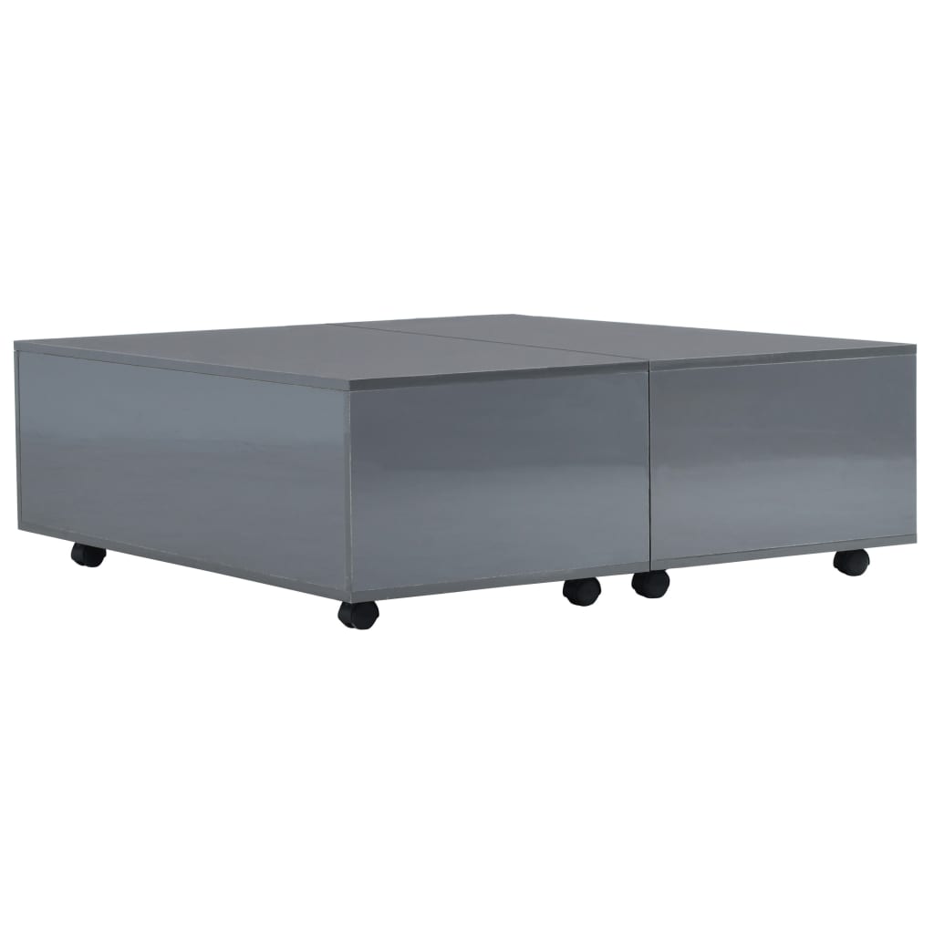 Salontafel 00X00X35 Cm Hoogglans 100 x100 x 35 cm Grijs