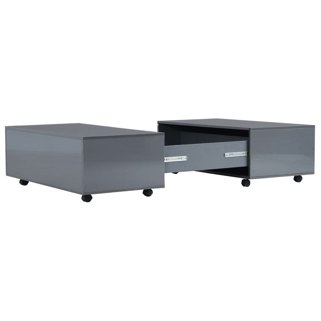 Salontafel 00X00X35 Cm Hoogglans 100 x100 x 35 cm Grijs