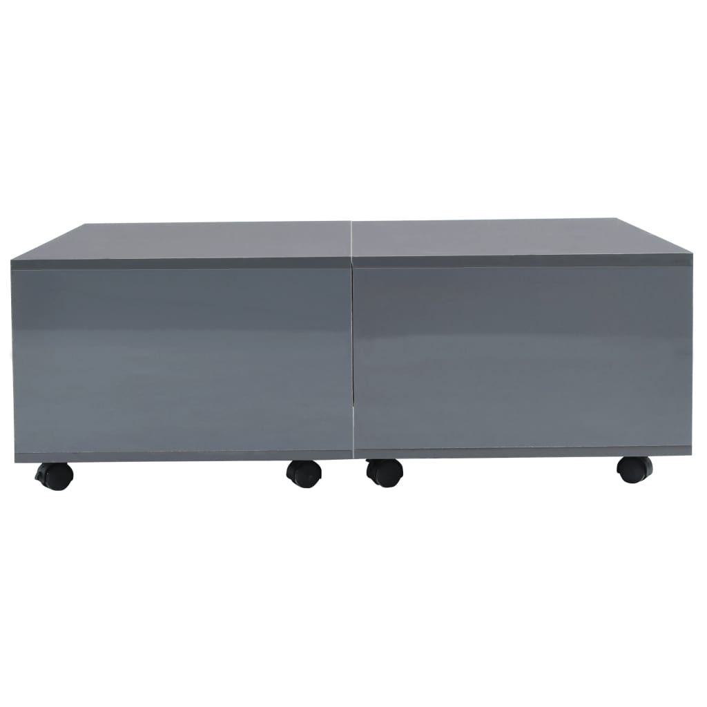 Salontafel 00X00X35 Cm Hoogglans 100 x100 x 35 cm Grijs