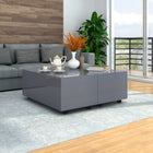 Coffee table 100x100x35 cm high gloss grey