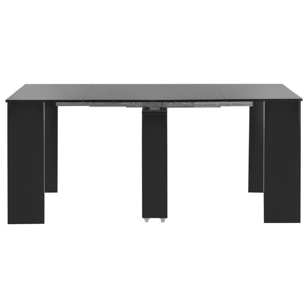 Eettafel Verlengbaar 175X90X75 Cm Hoogglans Zwart