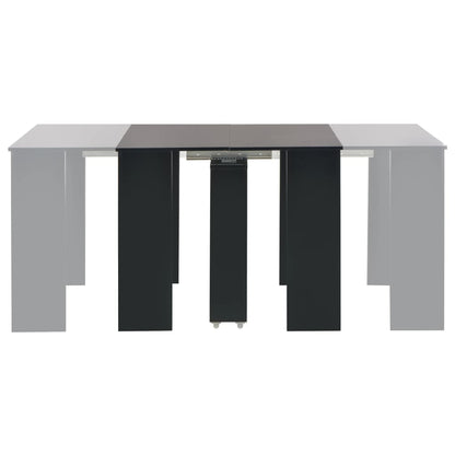 Eettafel Verlengbaar 175X90X75 Cm Hoogglans Zwart
