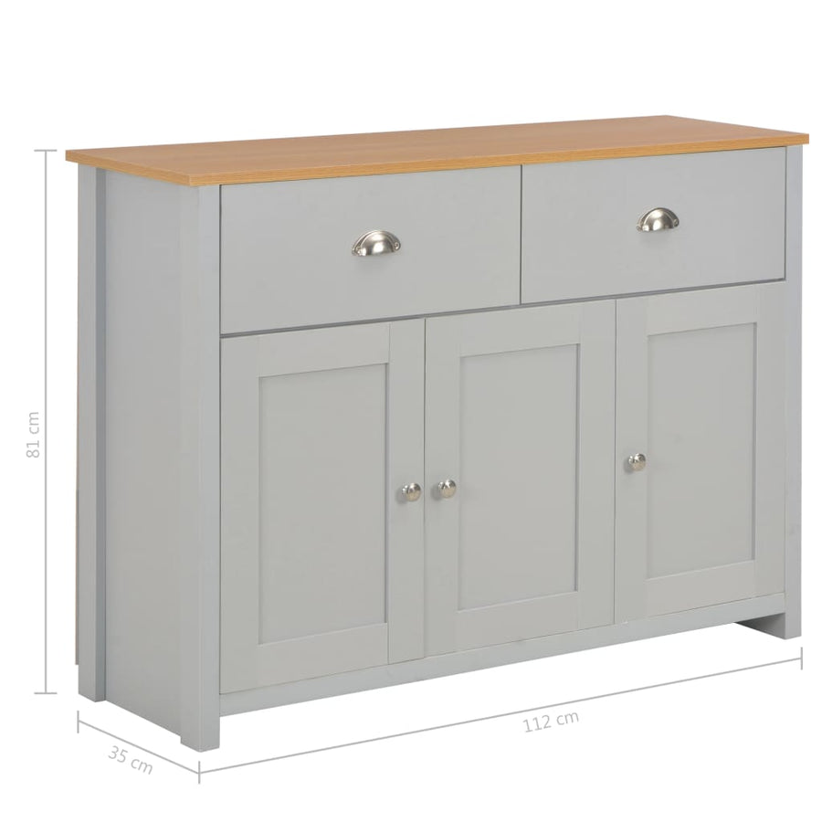 Dressoir Grijs 112 x 35 x 81 cm