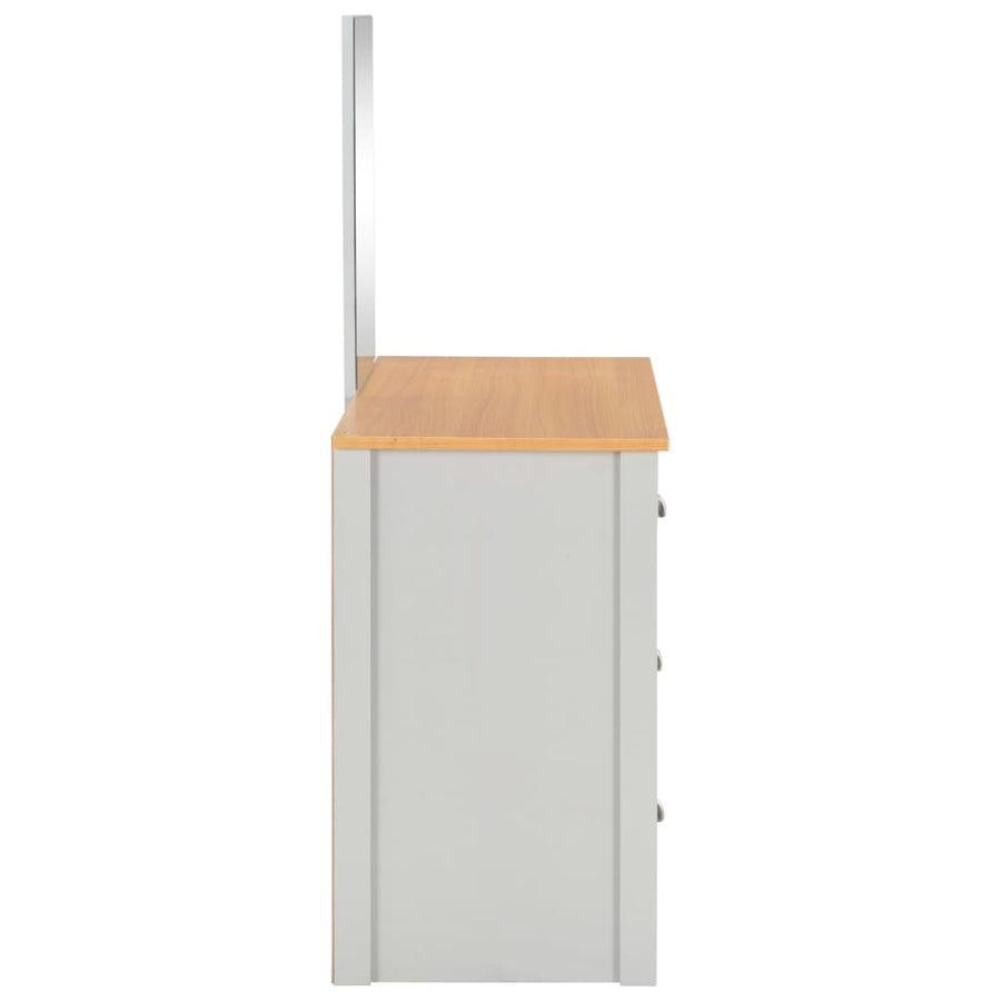 Kaptafel Met Spiegel En Krukje 104X45X131 Cm Grijs