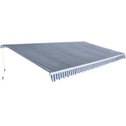 Luifel uittrekbaar 600 cm blauw wit
