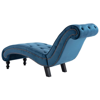Chaise Longue Fluweel Blauw