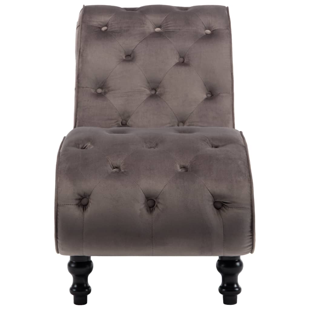 Chaise Longue Fluweel Grijs