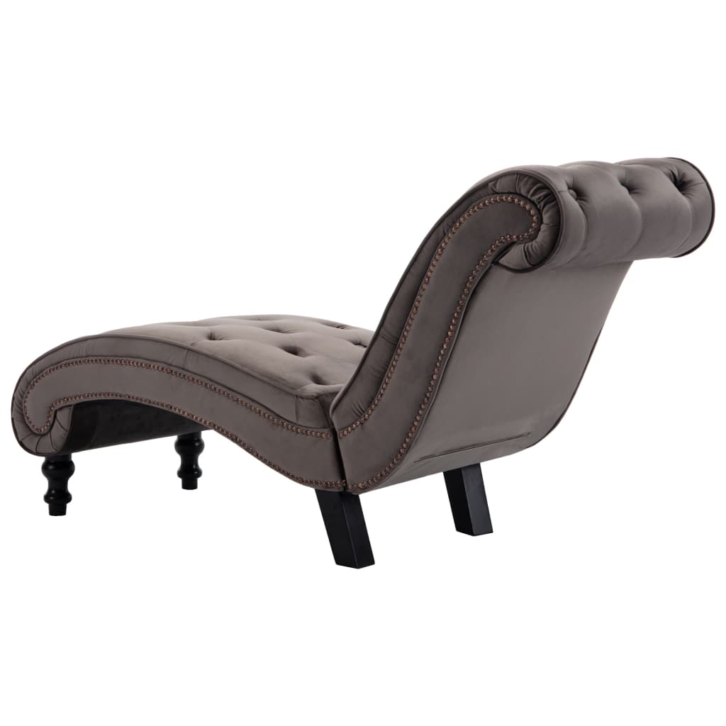 Chaise Longue Fluweel Grijs