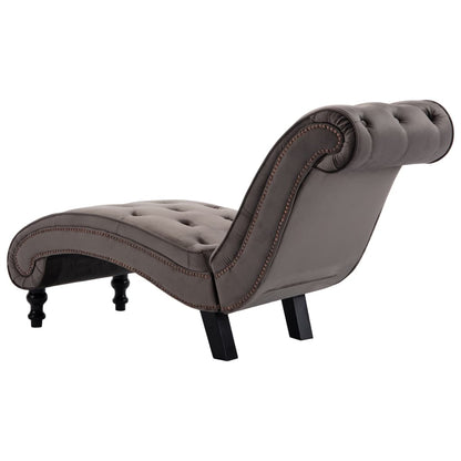 Chaise Longue Fluweel Grijs
