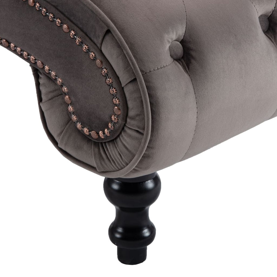 Chaise Longue Fluweel Grijs
