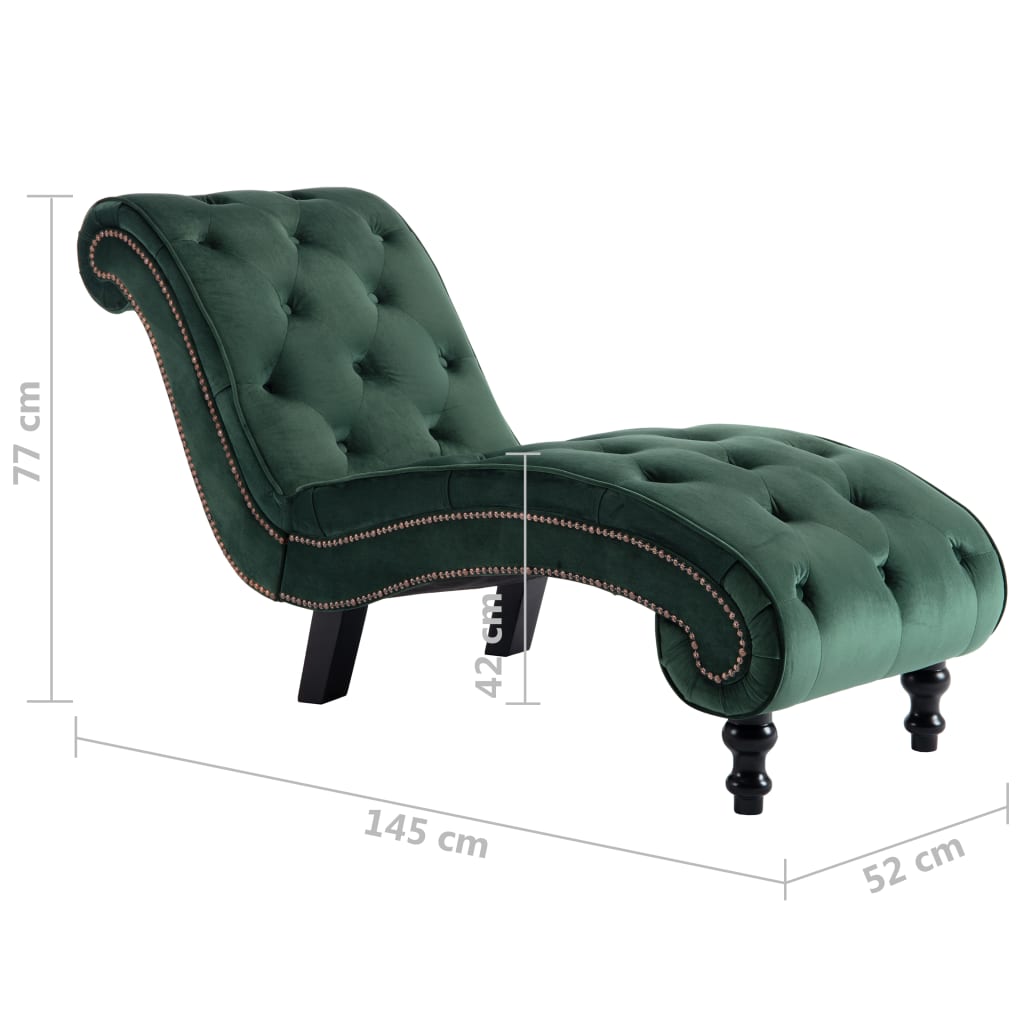 Chaise Longue Fluweel Groen