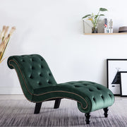 Chaise longue fluweel groen 145x52x77 cm