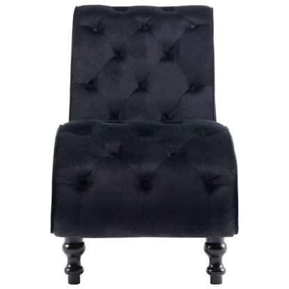 Chaise Longue Fluweel Zwart