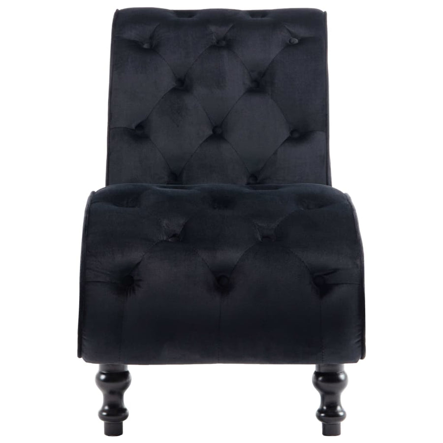 Chaise Longue Fluweel Zwart