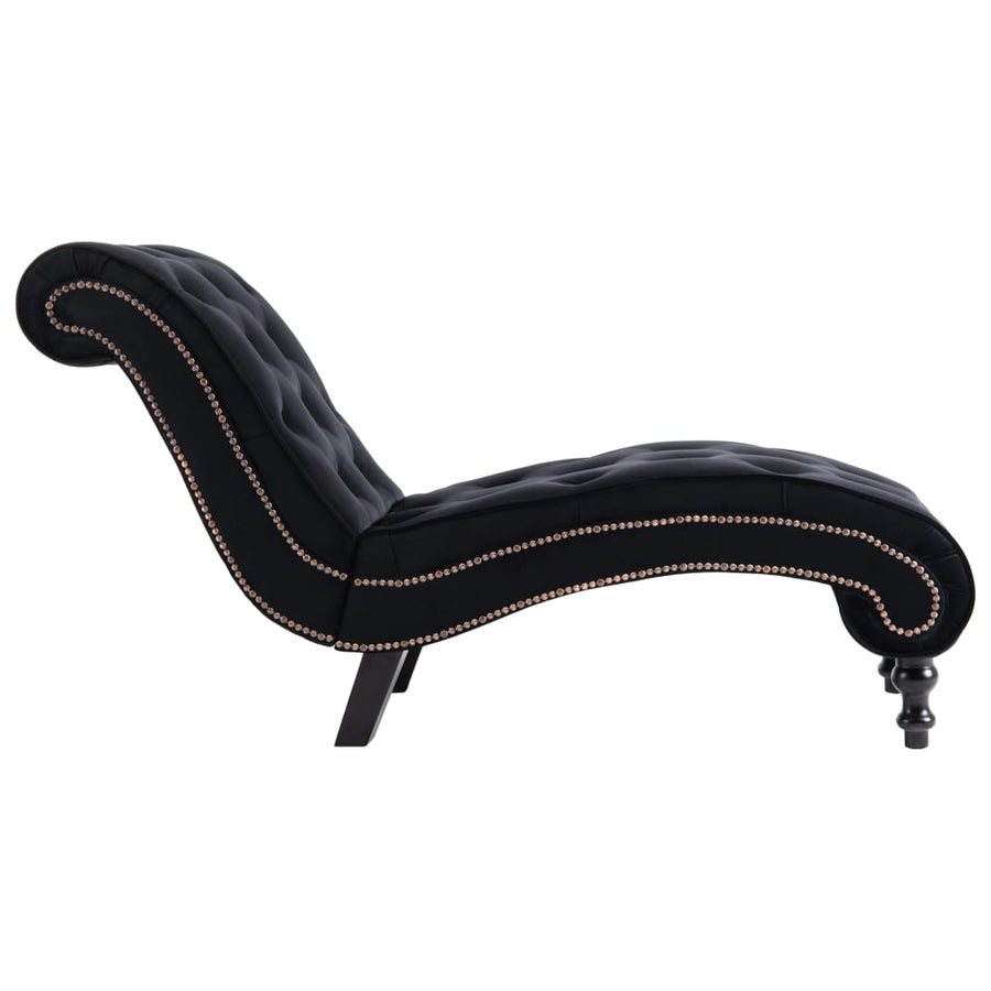 Chaise Longue Fluweel Zwart