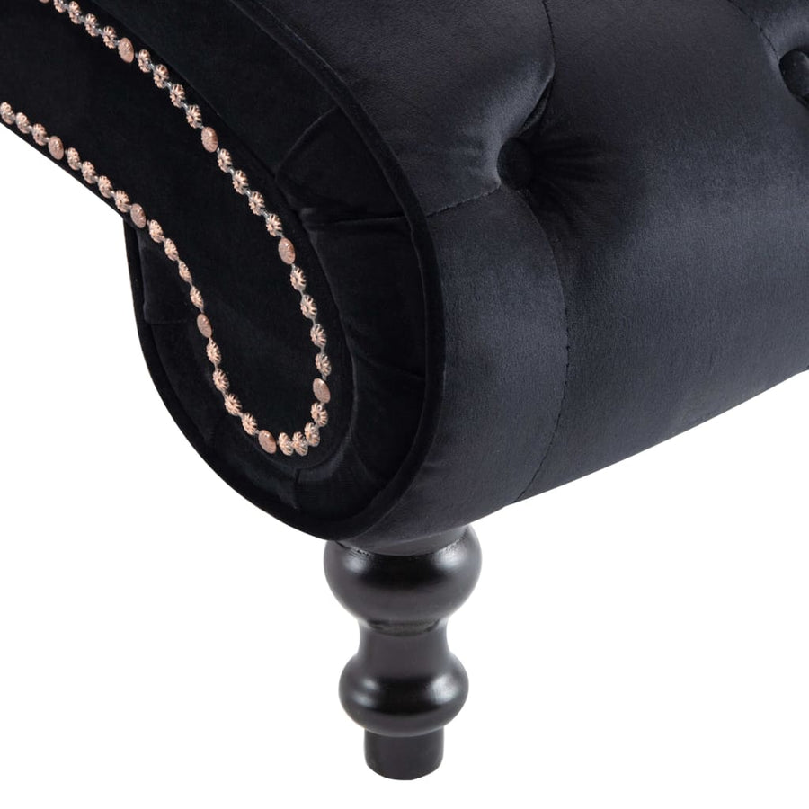 Chaise Longue Fluweel Zwart