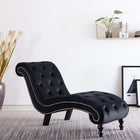 Chaise Longue Fluweel Zwart