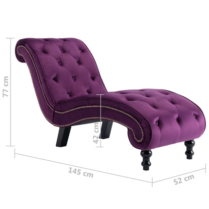 Chaise Longue Fluweel Paars 1