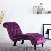 Chaise longue fluweel paars 145x52x77 cm