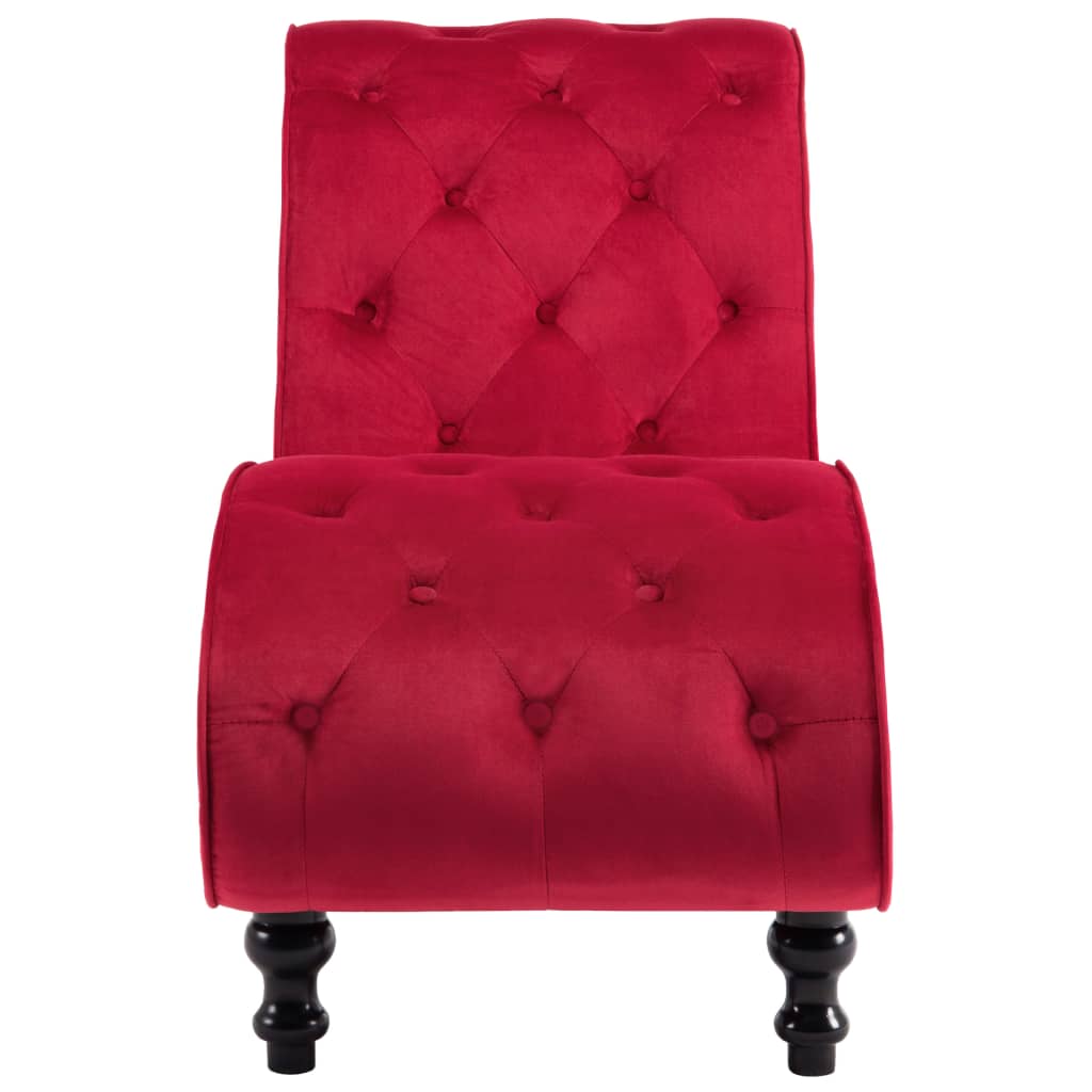 Chaise Longue Fluweel Rood