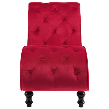 Chaise Longue Fluweel Rood