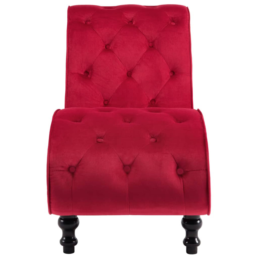Chaise Longue Fluweel Rood
