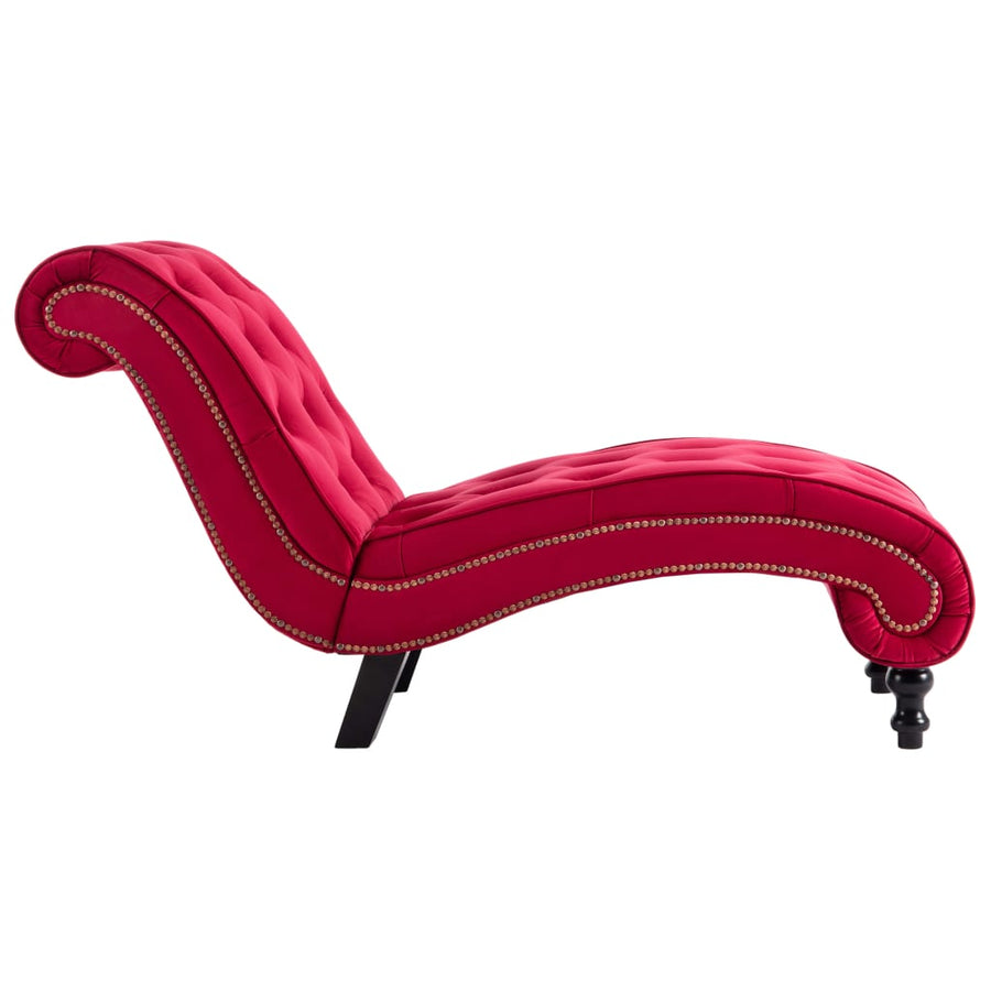 Chaise Longue Fluweel Rood