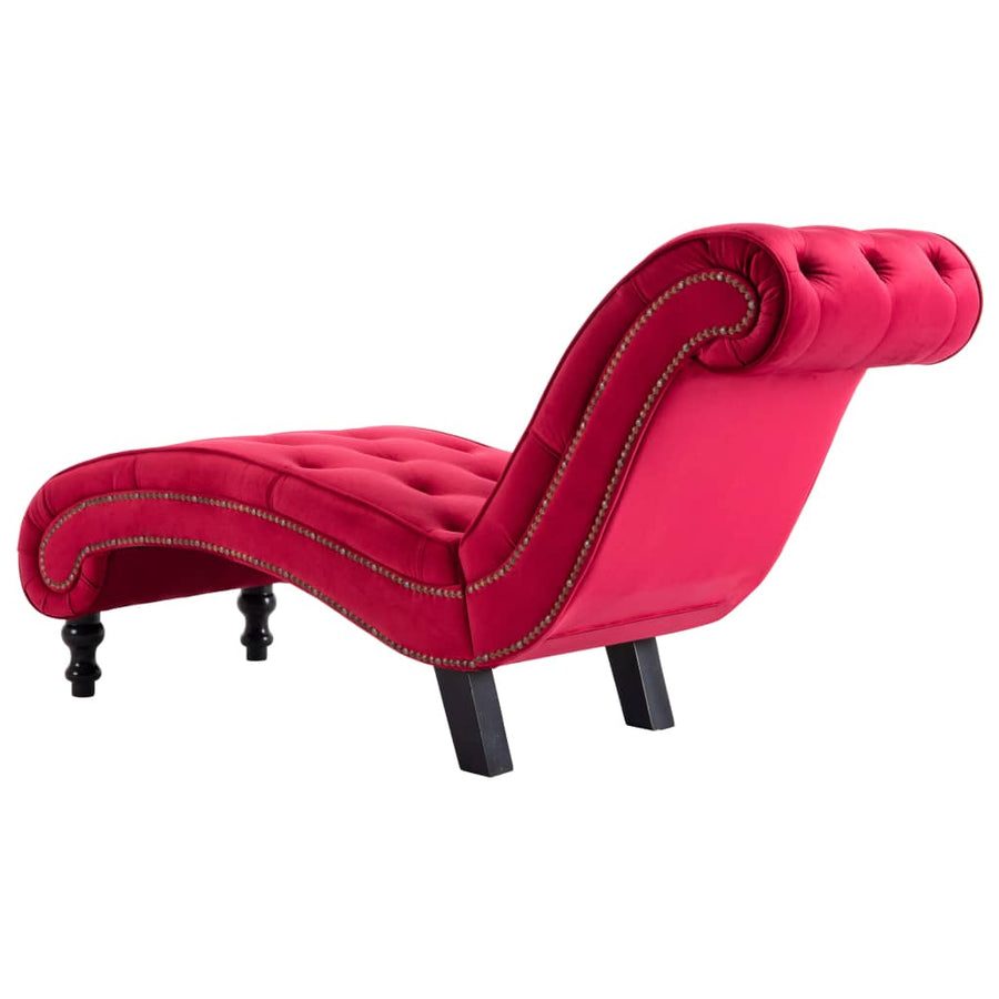Chaise Longue Fluweel Rood