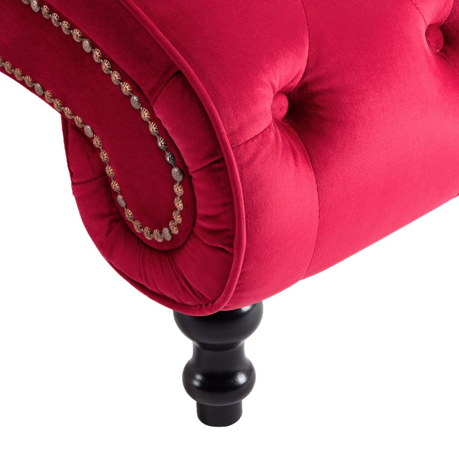 Chaise Longue Fluweel Rood