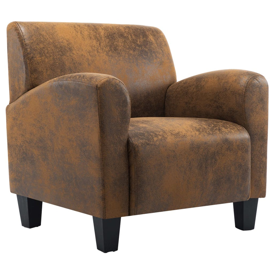 Fauteuil Kunstsuède Bruin