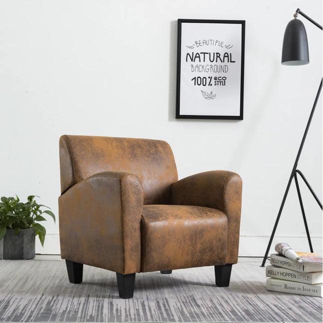 Fauteuil Kunstsuède Bruin