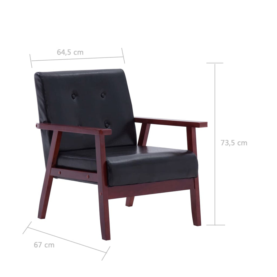 Fauteuil Kunstleer Zwart