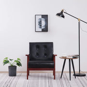 Fauteuil kunstleer zwart 64,5x67x73,5 cm