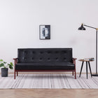 Driezitsbank 158x67x73,5 cm kunstleer zwart
