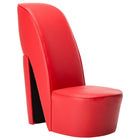 High chair artificial leather red