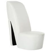 Fauteuil kunstleer wit 43x82.5x85.5 cm