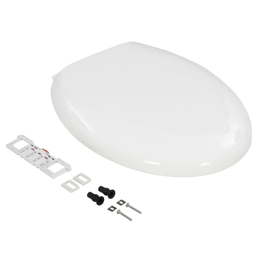 Toiletbril Soft-Close Met Quick-Release Ontwerp 45.5 x 37.5 cm Wit