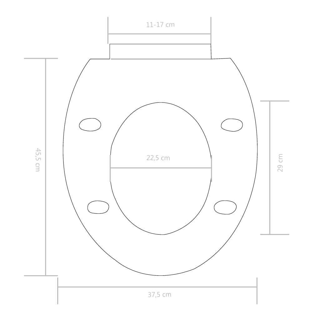 Toiletbril Soft-Close Met Quick-Release Ontwerp 45.5 x 37.5 cm Wit