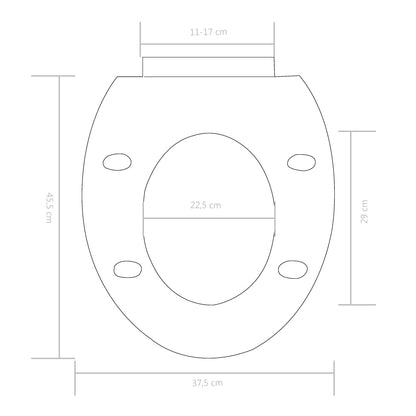 Toiletbril Soft-Close Met Quick-Release Ontwerp 45.5 x 37.5 cm Wit