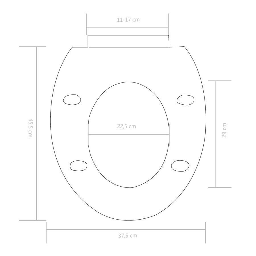 Toiletbril Soft-Close Met Quick-Release Ontwerp 45.5 x 37.5 cm Wit