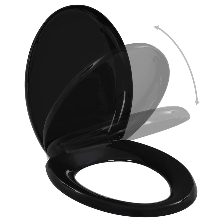 Toiletbril soft-close met quick-release ontwerp zwart 45.5 x 37.5 cm Zwart