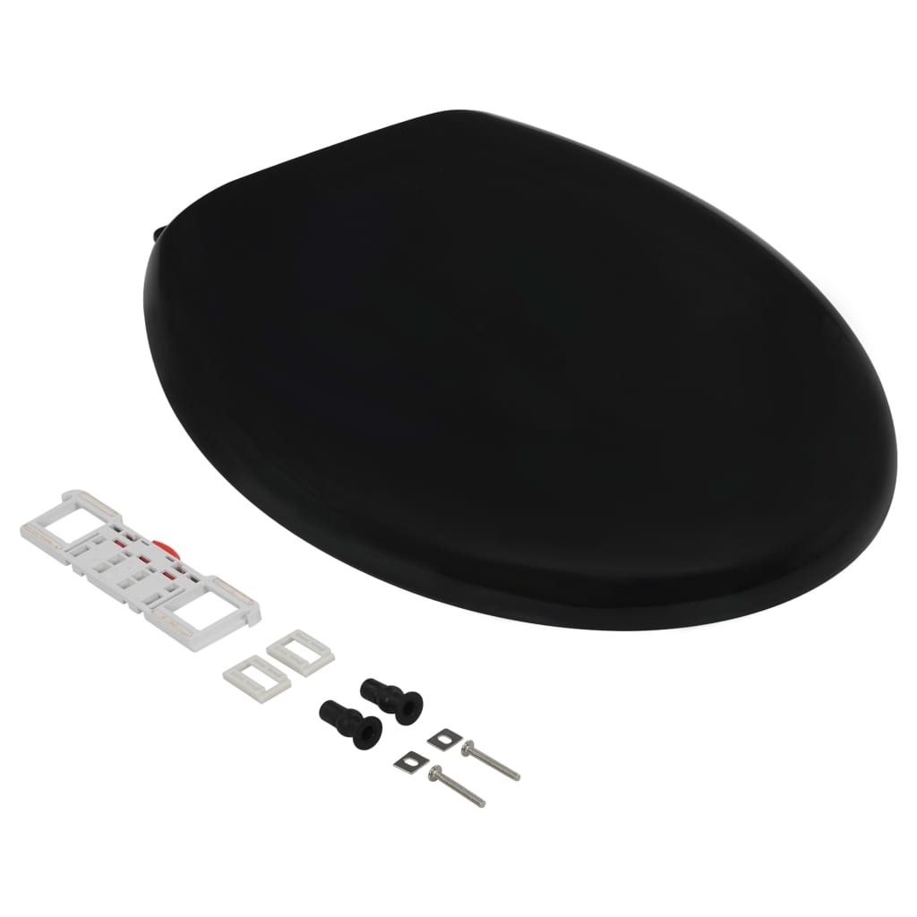 Toiletbril soft-close met quick-release ontwerp zwart 45.5 x 37.5 cm Zwart