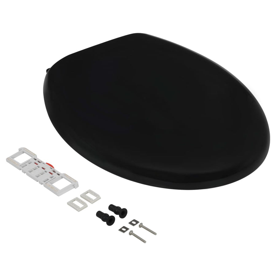 Toiletbril soft-close met quick-release ontwerp zwart 45.5 x 37.5 cm Zwart