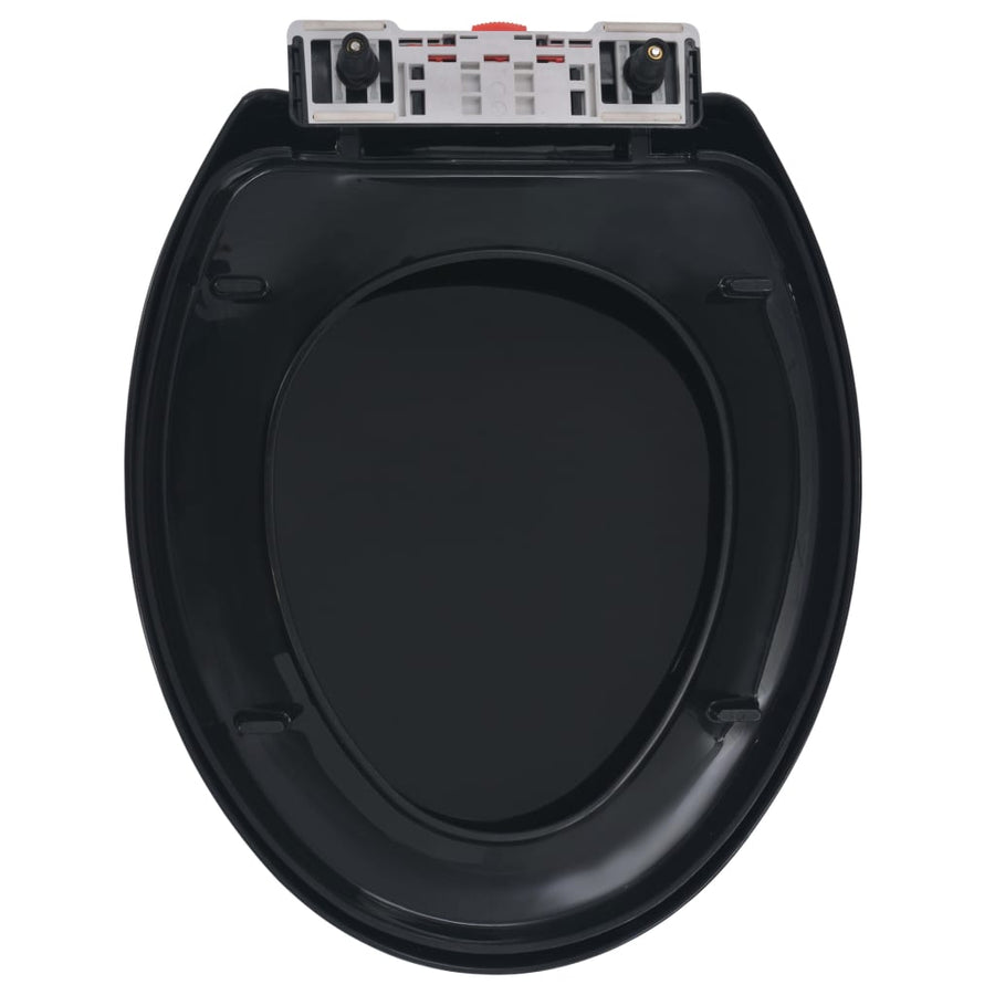 Toiletbril soft-close met quick-release ontwerp zwart 45.5 x 37.5 cm Zwart