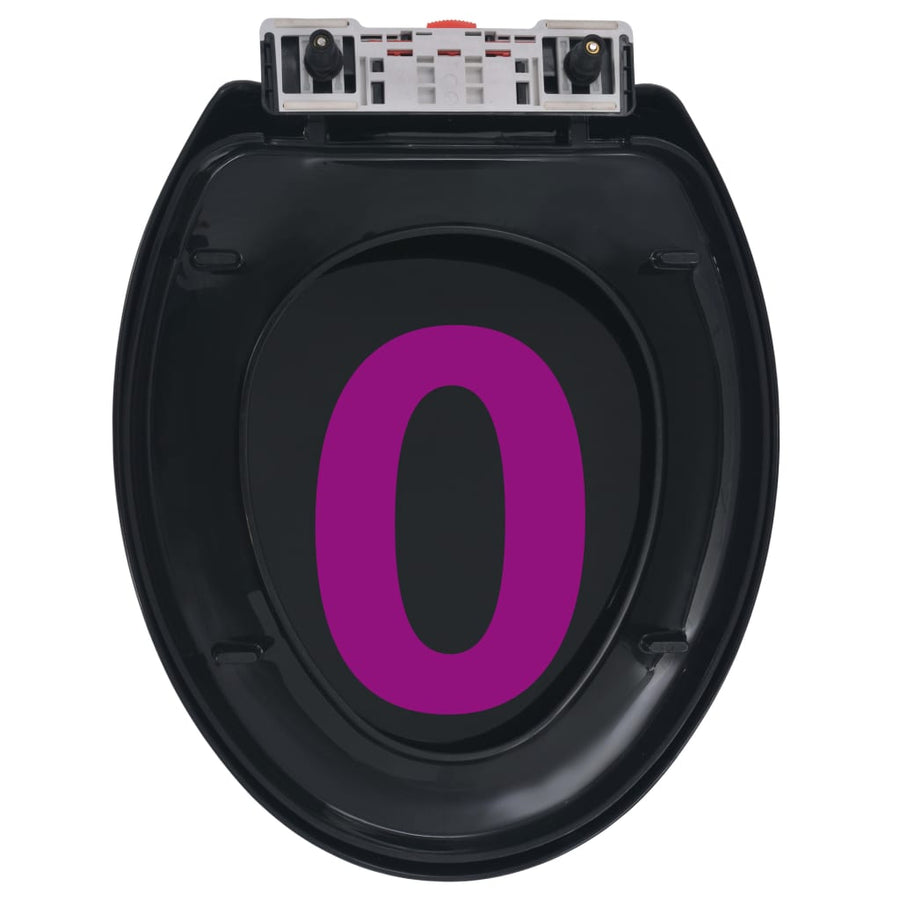 Toiletbril soft-close met quick-release ontwerp zwart 45.5 x 37.5 cm Zwart
