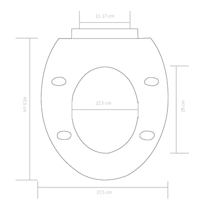 Toiletbril soft-close met quick-release ontwerp zwart 45.5 x 37.5 cm Zwart