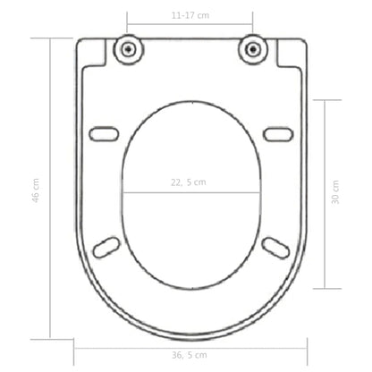 Toiletbril soft-close met quick-release ontwerp wit 46 x 36.5 cm(110 - 170 mm) Wit