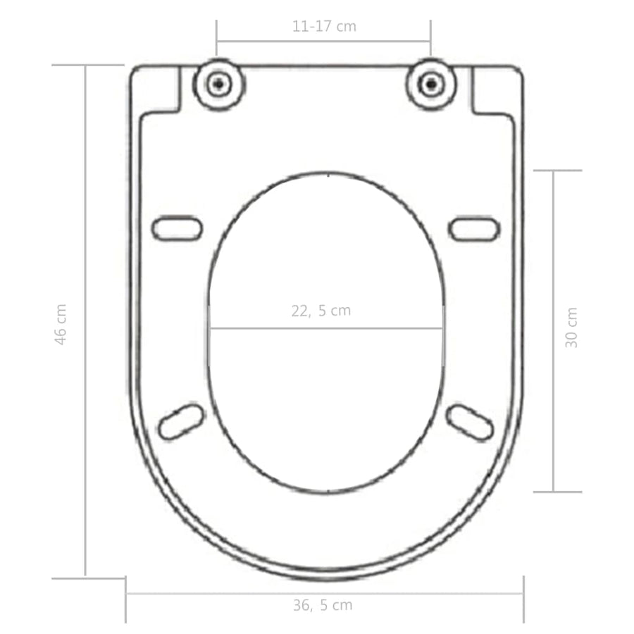 Toiletbril soft-close met quick-release ontwerp wit 46 x 36.5 cm(110 - 170 mm) Wit